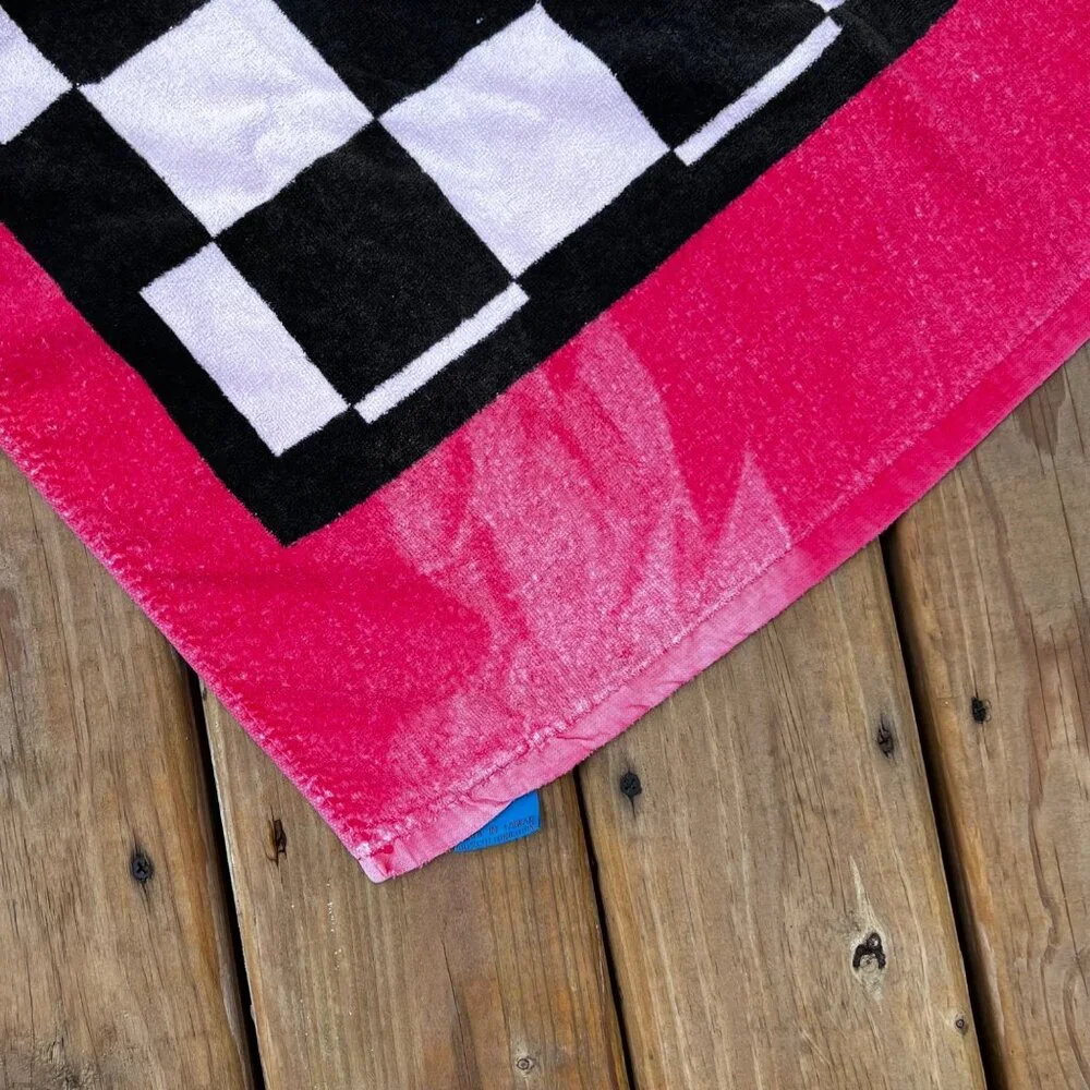 Vintage Jay Franco Nascar Beach Towel Red Race Cars